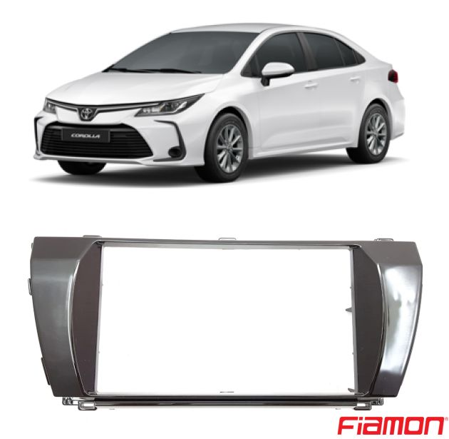 Moldura 2 Din Fiamon Para Toyota Corolla 2014 Até 2016 - Black Piano