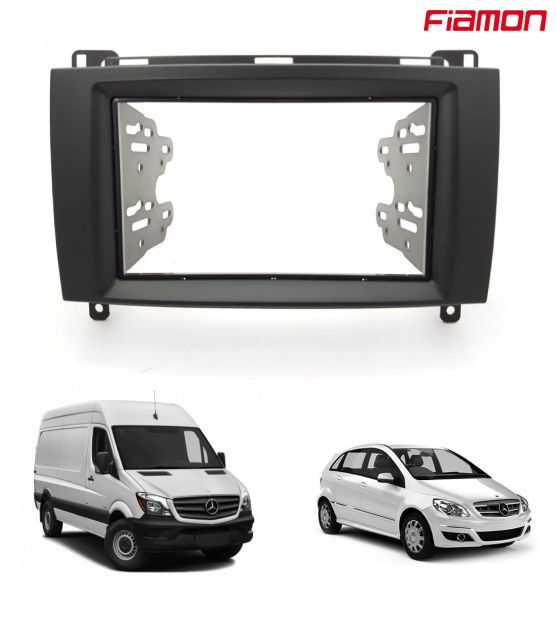 Moldura 2 Din Fiamon Para Mercedes Benz Classe B Sprinter 2008 Até 2019 - Preta - 4089