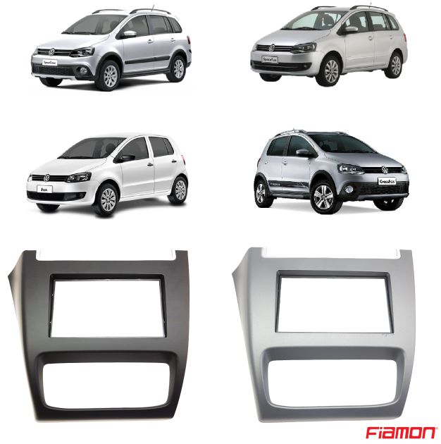 Moldura 2 Din Fiamon Para Volkswagen Fox SpaceFox SpaceCross CrossFox 2014