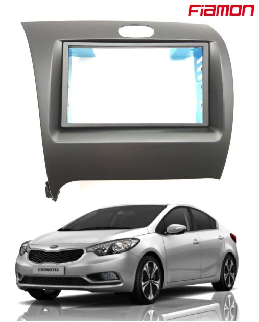 Moldura 2 Din Fiamon Para Kia Cerato 2014 até 2019 - Preta