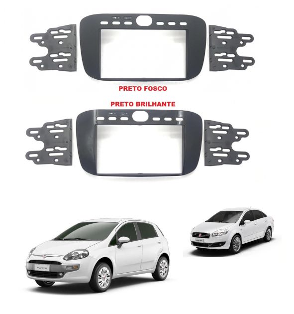 Moldura 2 DIN Fiamon Para Fiat Punto 2013 à 2017 e Linea 2015 à 2016 - Padrão Japonês