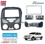 Moldura 2 Din Fiamon Para Fiat Palio Fire G2 (2002 até 2014) - Sem Ar Condicionado 