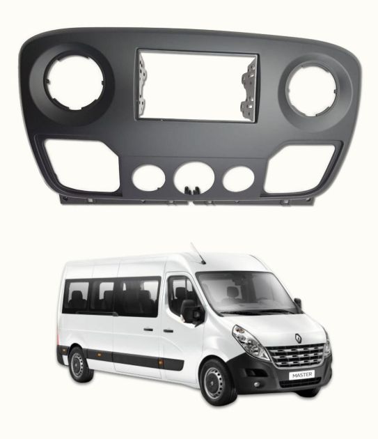 Moldura 2 Din Fiamon Para Renault Master 2012 Até 2019 - Preta - 4091