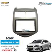 Moldura 2 DIN Fiamon Para Chevrolet Sonic 2013 em diante - Grafite - 4078