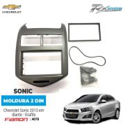 Moldura 2 DIN Fiamon Para Chevrolet Sonic 2013 em diante - Grafite - 4078
