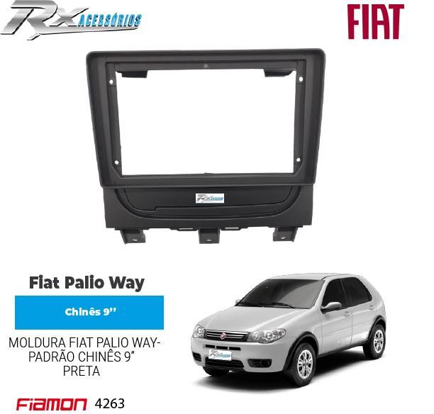 Moldura 9" Fiamon Para Fiat Palio Way 2014 até 2018