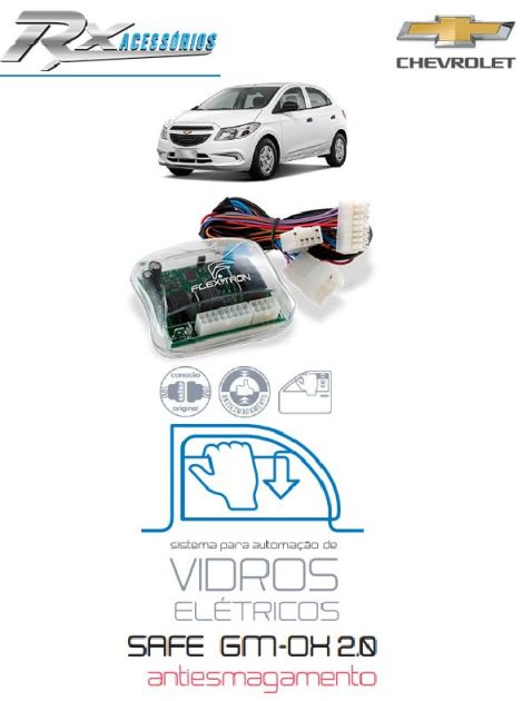 Central de vidro - Chevrolet Onix e Prisma Joy - abre/fecha 2 janelas com antiesmagamento  GM-OX 2.0