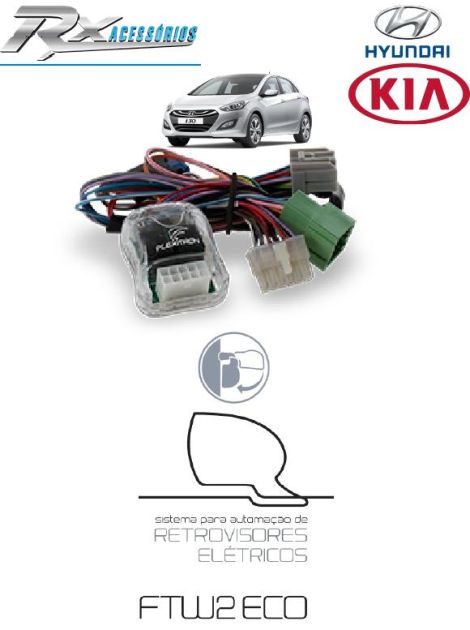 Central de rebatimento dos retrovisores - Hyundai i30 (2013/diante),Veloster,Kia Sorento (até 2016)