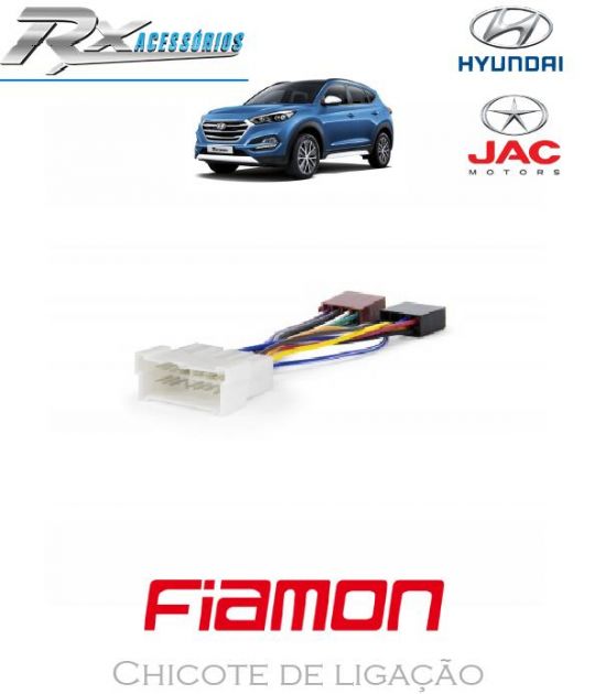 40118 - Chicote adaptador para rádio - Hyundai Tucson (17/20), JAC J3 Tongyue (13/19) e Iveco (2009)