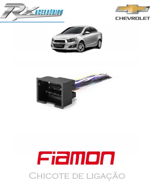 40105 - Chicote adaptador para rádios - GM Sonic 2013>, Cruze 11/16, Onix, Cobalt, Spin, Prima 12/16