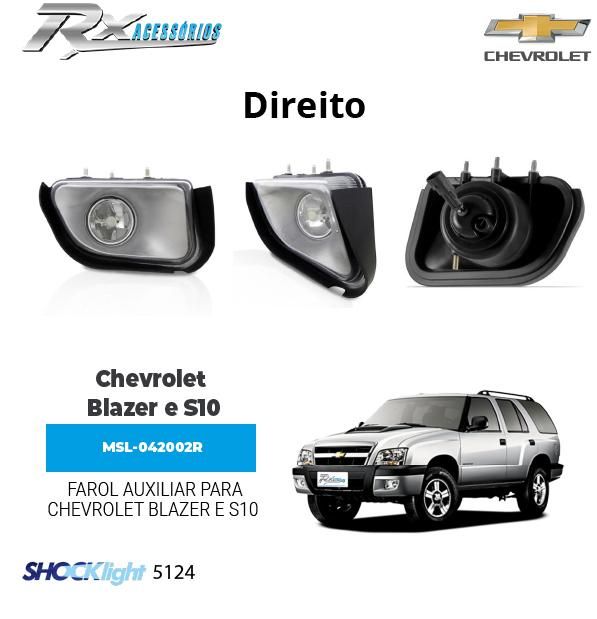 Farol auxiliar Shocklight para Chevrolet Blazer e S10 (2001 até 2010)