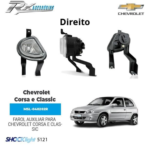 Farol auxiliar Shocklight para Chevrolet Corsa (2000 até 2010) e Classic (2003 até 2010)