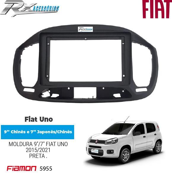 Moldura 7''/9" Fiamon para Fiat Uno 2015 até 2021.