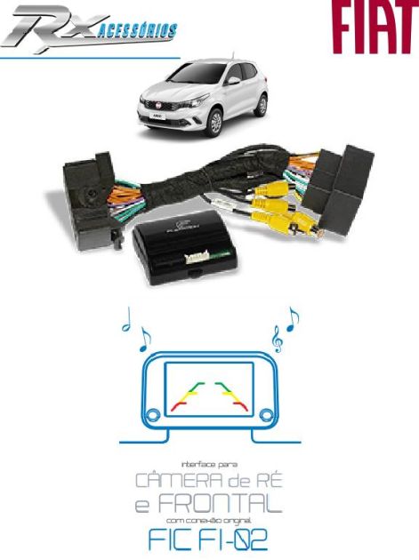 Interface para câmera de ré e/ou frontal - Fiat Argo, Cronos, Jeep Compass e Renegade - FIC FI-02 