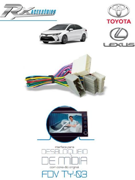 Interface de video - Toyota Corolla, Hilux/SW4, RAV4, Prius 2020/diante e Lexus UX250h 2020/diante