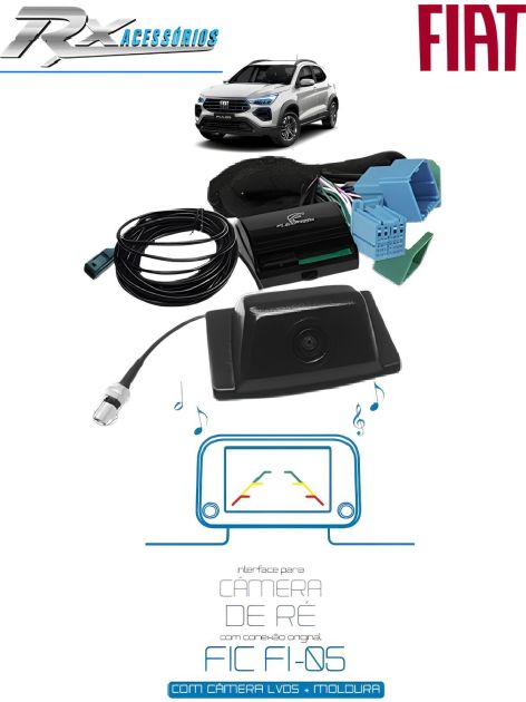 Interface para habilitar câmera de ré + câmera - Fiat Pulse (2022 em diante c/ tela de 8,4" e 10,1")