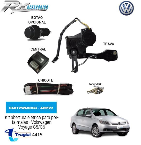 Kit abertura elétrica de porta-malas Tragial APMV2 - Volkswagen Voyage G5 e G6.