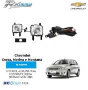 Kit farol auxiliar Shocklight para Chevrolet Corsa, Meriva e Montana (2003 até 2011)