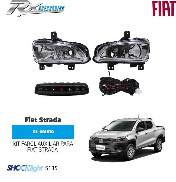 Kit farol auxiliar Shocklight Para Fiat Strada (2020 em diante)