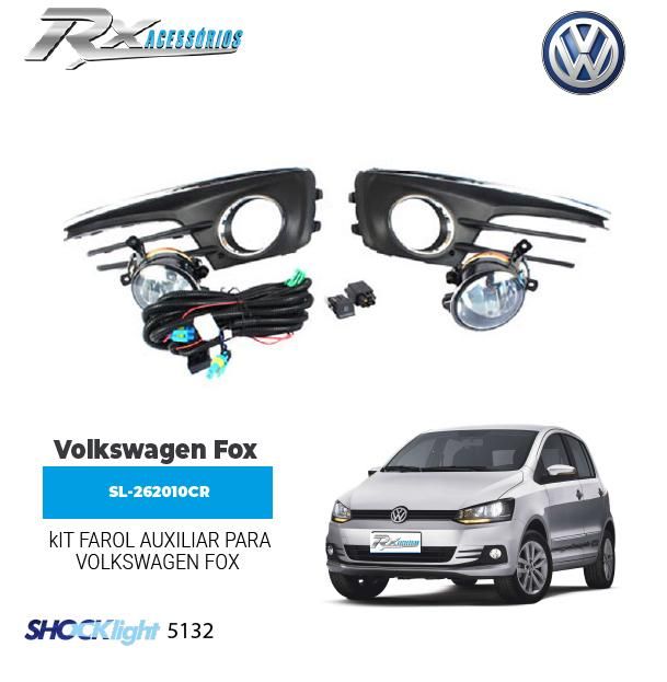 Kit farol auxiliar Shocklight para Volkswagen Fox (2015 até 2020) - Botão no Painel