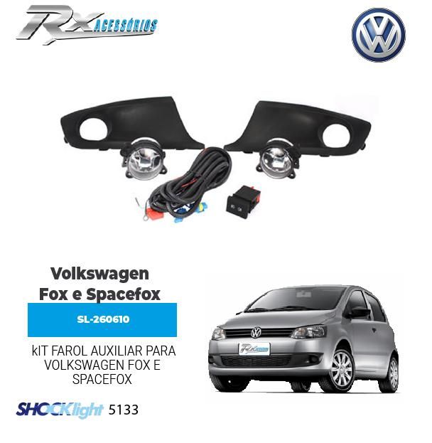 Kit farol auxiliar Shocklight para Volkswagen Fox e Spacefox (2010 até 2013)