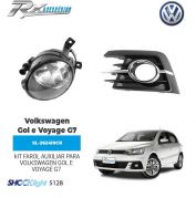 Kit farol auxiliar Shocklight para Volkswagen Gol e Voyage G7 (2016 até 2018) Grade Cromada