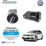 Kit farol auxiliar Shocklight para Volkswagen Gol e Voyage G7 (2016 até 2018) Grade Cromada