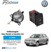 Kit farol auxiliar Shocklight para Volkswagen Gol, Parati e Saveiro G4 (2006/09) - Botão no Painel