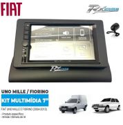 Kit Multimídia 7 Polegadas Para Fiat Uno Mille e Fiorino 2004 até 2013 - C/ Câmera de ré