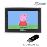 Kit Multimídia 7" com Android 9.0 - Passat 2000 a 2011 + moldura + câmera de Ré