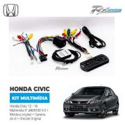 Kit Multimídia - Civic 12/16 9pol  Android+moldura+câmera Ré