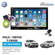 Kit Multimídia Novo Polo/Virtus/T-Cross 2018 em diante  moldura + câmera Ré