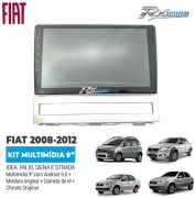 Kit Multimídia Fiat Idea, Palio, Siena, Strada 2008 até 2012 – 9” Android+moldura+câmera Ré