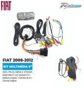 Kit Multimídia Fiat Idea, Palio, Siena, Strada 2008 até 2012 – 9” Android+moldura+câmera Ré