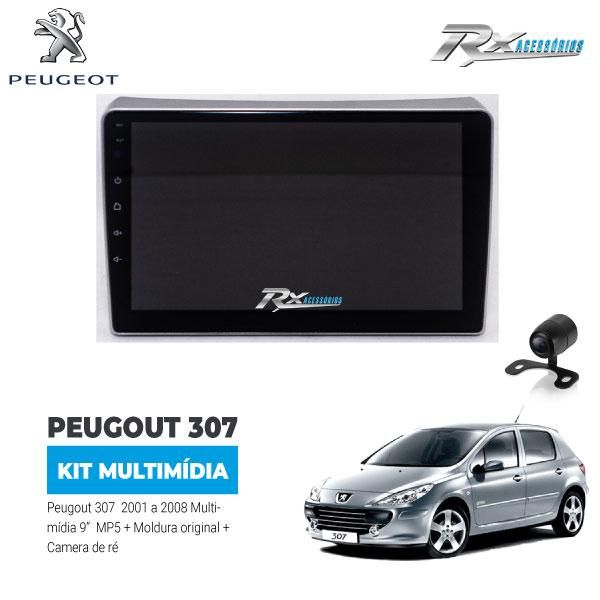 Kit Multimídia Peugeot 307 01/08 9 Pol. Moldura + Câmera Ré