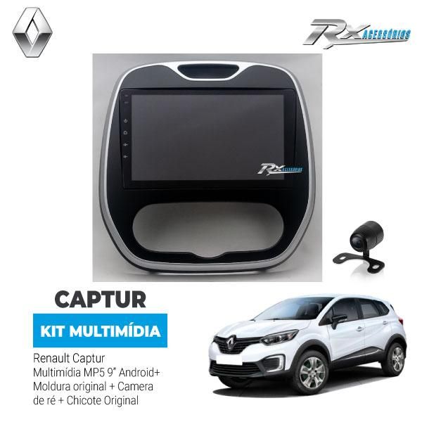Kit Multimídia Renault Captur  9 Android+moldura+câmera Ré