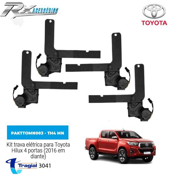 Kit trava elétrica Tragial 4 portas TH4 MN Toyota Hilux (2016 em diante)