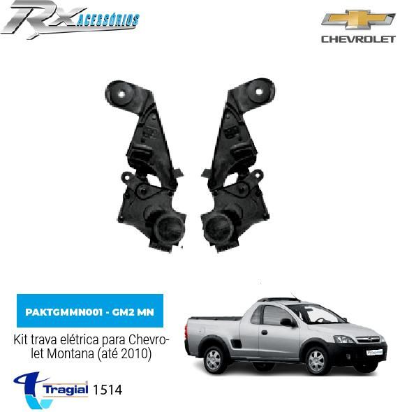 Kit trava elétrica Tragial GM2 MN 2P Chevrolet Montana (até 2010)