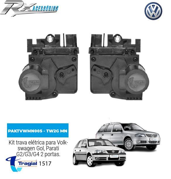 Kit trava elétrica Tragial TW2G 2 portas Fechadura Tecmisa Volkswagen - Gol e Parati G2/G3 e G4.