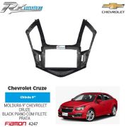 Moldura 9" Fiamon para Chevrolet Cruze (2015 e 2016) - Preta c/ prata - 4247