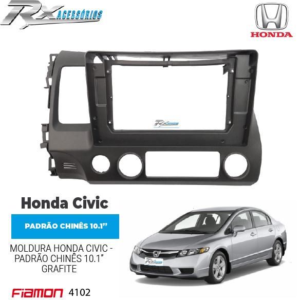 Moldura 10.1" Fiamon para Honda Civic (2007 Até 2011) - Grafite