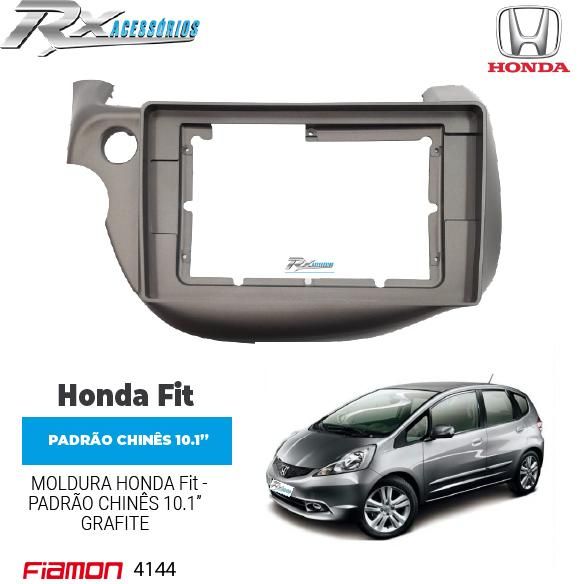 Moldura 10.1" Fiamon para Honda Fit (2009 Até 2014) - Grafite