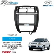 Moldura 10.1" Fiamon para Hyundai Tucson G1 2006 até 2016 - Preta