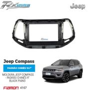 Moldura 10.1" Fiamon para Jeep Compass (2017 a 2021) - Black Piano