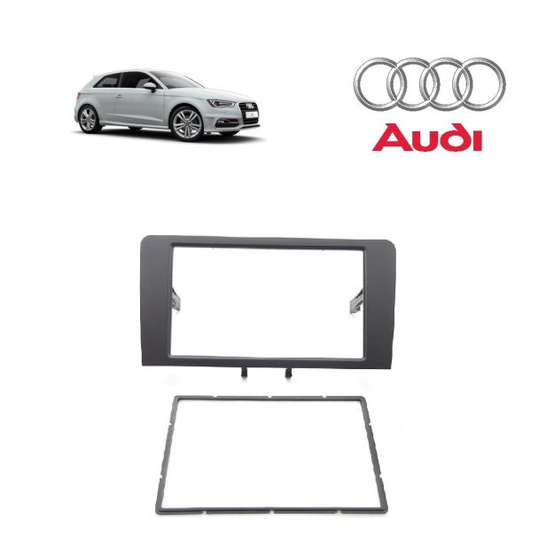 Moldura 2 DIN Fiamon Para Audi A3 2003 a 2008 (Sport Back) - Preta - 3123