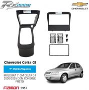 Moldura 2 DIN Fiamon para Chevrolet Celta G1 2000 até 2005 - Preta