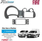 Moldura 2 DIN Fiamon para Fiat Uno Vivace 2010/16 e Fiorino G3 2014/21