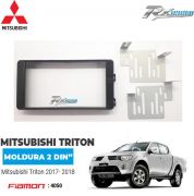Moldura 2 DIN Fiamon Para Mitsubishi Triton 2017- 2020 e Outlander 2014 - Padrão japonês, Black Pian