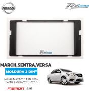 Moldura 2 DIN Fiamon Para Nissan March 2014 até 2016, Sentra e Versa 2015 - 2016 Sem Som Original - 