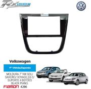 Moldura 2 Din Fiamon para Volkswagen G5 Gol, Saveiro e Voyage - 4 botões.